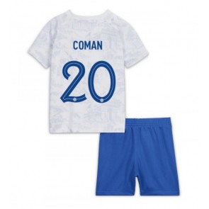 Francie Kingsley Coman #20 Dětské Venkovní dres komplet MS 2022 Krátký Rukáv (+ trenýrky)